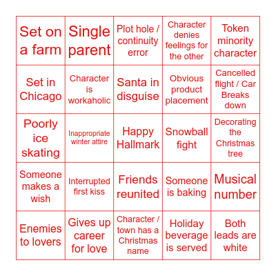 Happy Hallmark BINGO Card