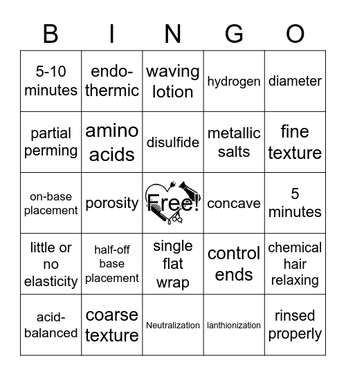 Milady Chapter 20- Chemical Texture Services Bingo Card