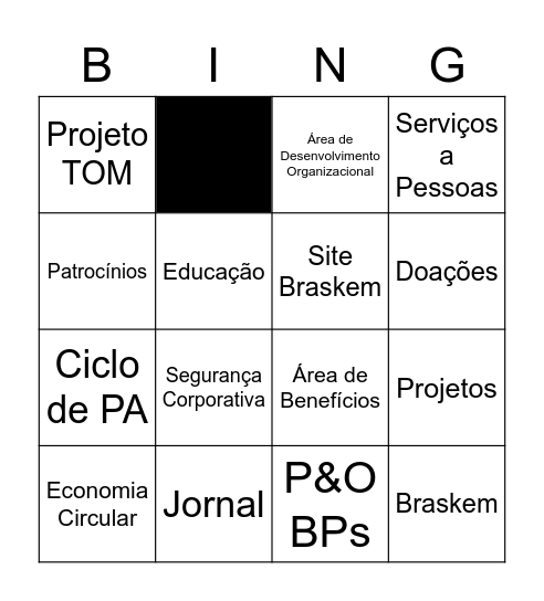 Bingo da VP Bingo Card