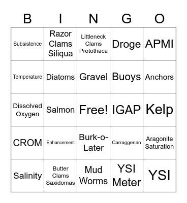 CRRC Bingo Card