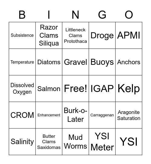 CRRC Bingo Card