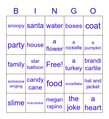Molly's Thanksgiving BINGO Card