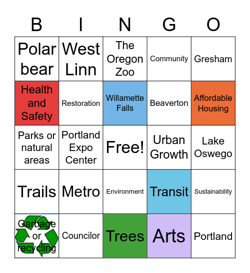 Holiday Bash with Metro Bingo Card Bingo Card