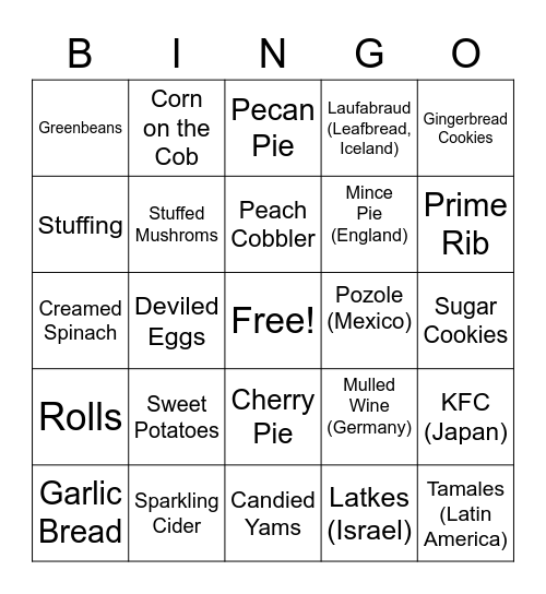 BPPE Thanksgiving Bingo Card