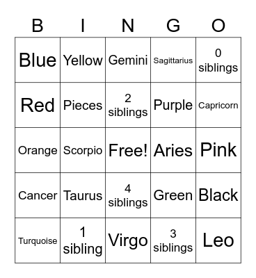 Human Bingo Card