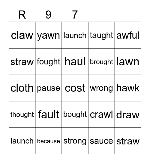 Red 97 Bingo Card