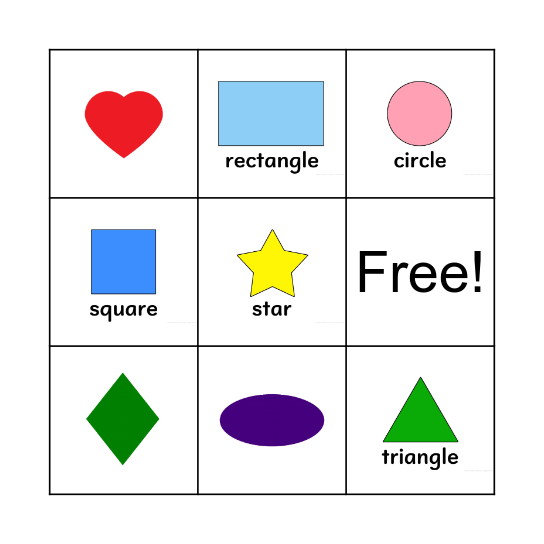 Shapes Bingo Card