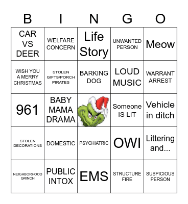 CHRISTMAS DISPATCH BINGO Card