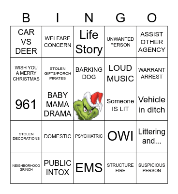 CHRISTMAS DISPATCH BINGO Card