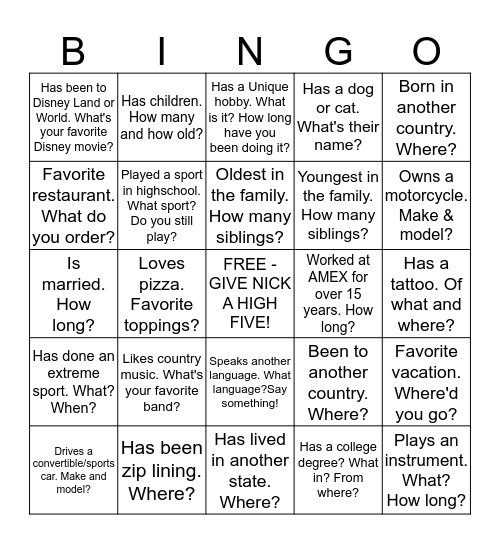 Get to know ESSU  Bingo Card