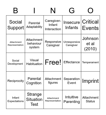 Social Development Bingo Card