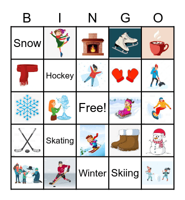 Winter Activities Bingo Card