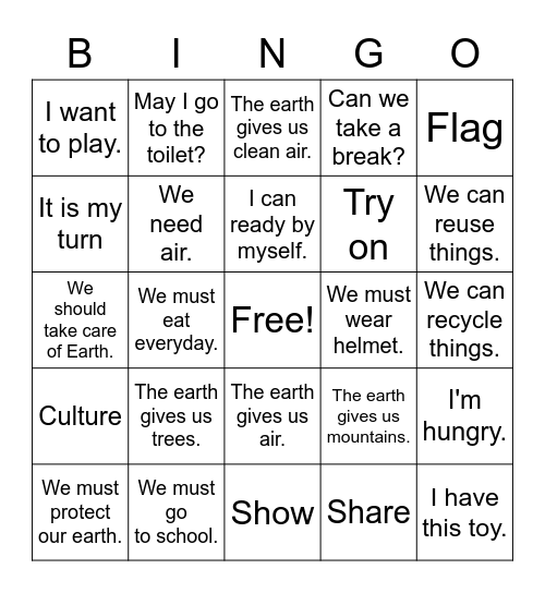 Minsu's Bingo Card