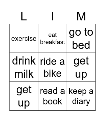 habit bingo Card