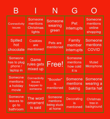 Zoom Holiday Bingo Card