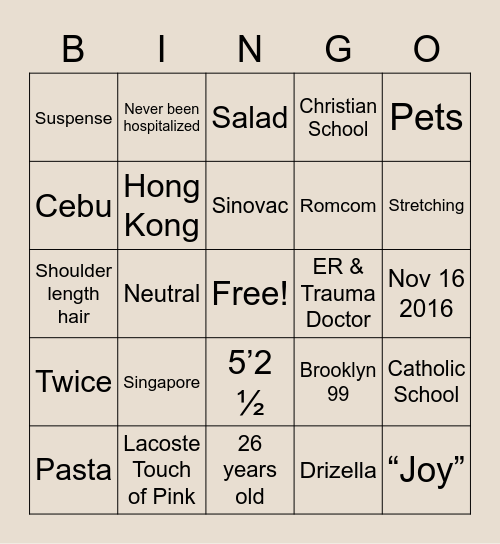 Happy Birthday, Jesse! Bingo Card