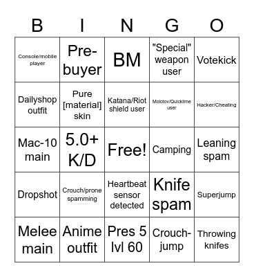 Bad Business Bingo Card