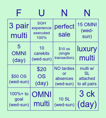BRIGHT FRIDAY Bingo Card
