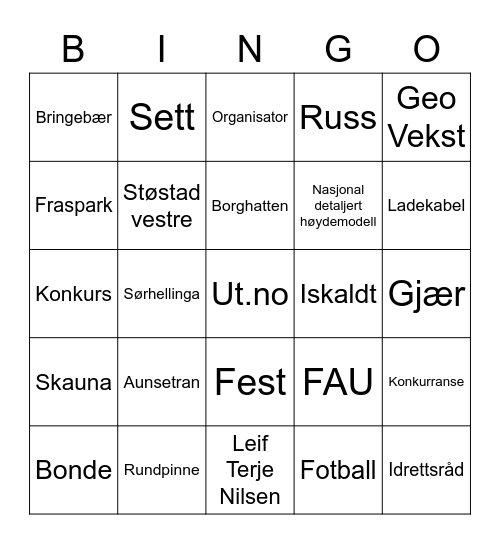 Liv 40 år! Bingo Card