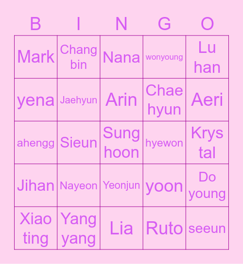 🐰NAYEON95FC🐰 Bingo Card