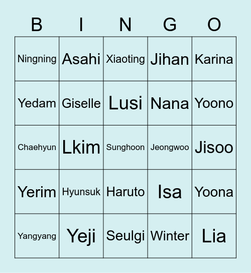 Punya uncuk Bingo Card