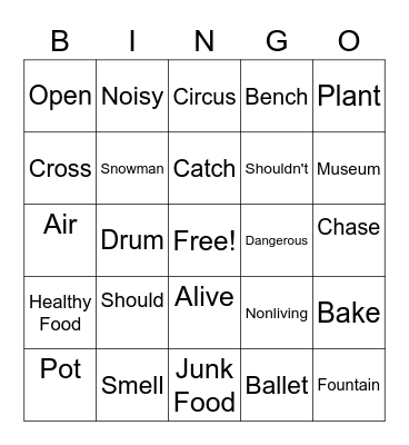 Unit 17 Bingo Card