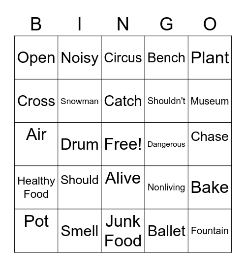 Unit 17 Bingo Card