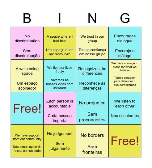 Brave Space BINGO! Bingo Card