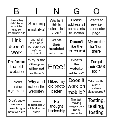 Soft Launch Bingo Card