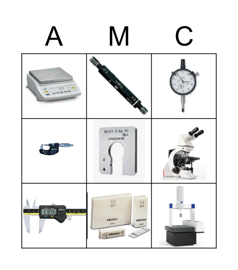 Measuring Devices Bingo Card