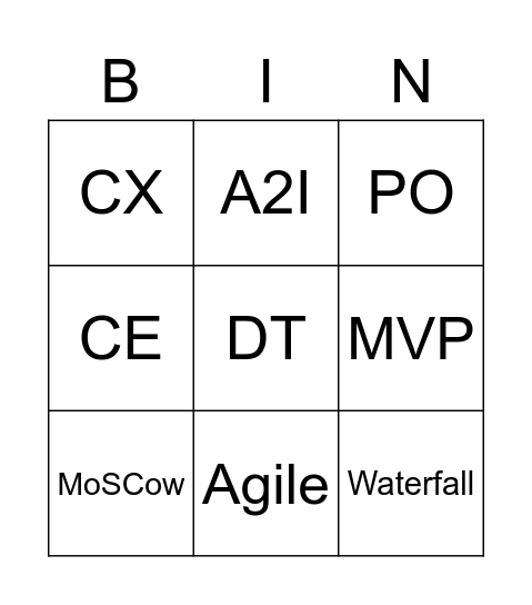 ZCRUM! Bingo Card