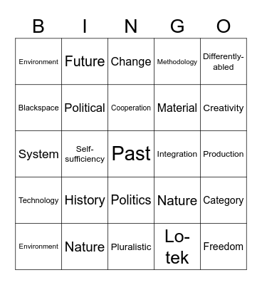 NON-EXTRACTIVE ARCHITECTURE Bingo Card