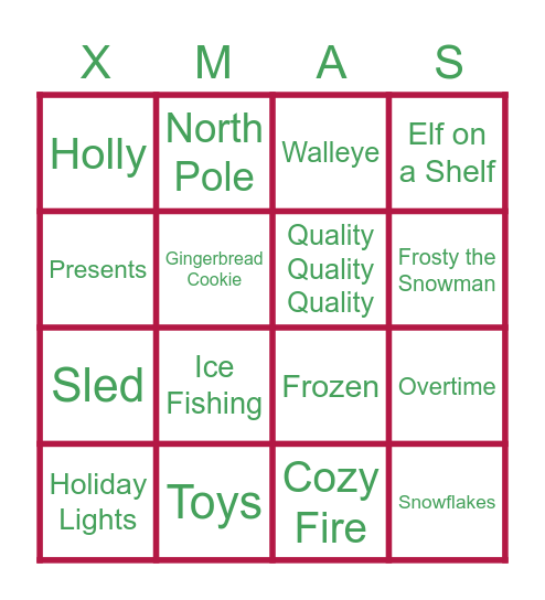 AVTEC HOLIDAY BINGO Card