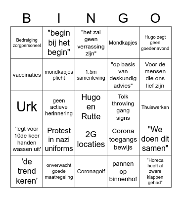 persconferentie bingo Card