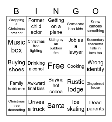 Hallmark Christmas movie bingo card Bingo Card