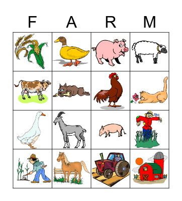 Farm Bingo Card