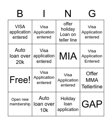 Sales Bingo Card