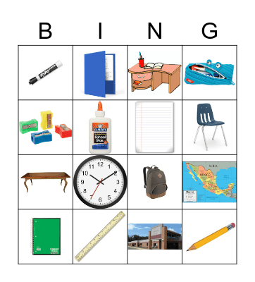 La escuela Bingo Card