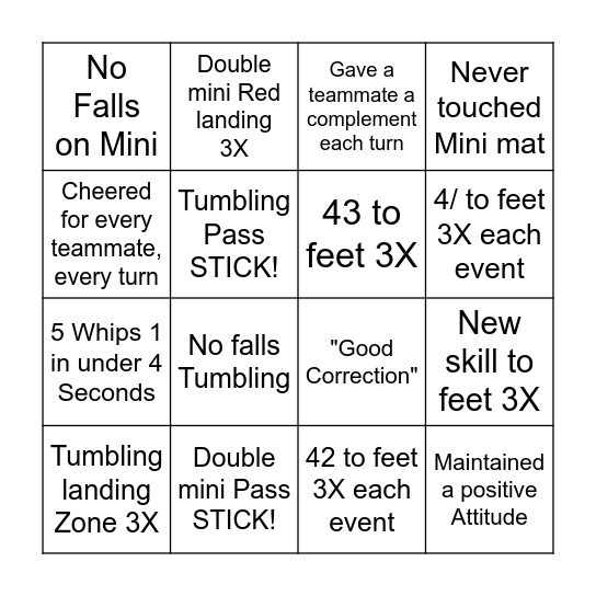 Bingo Level 8 Bingo Card