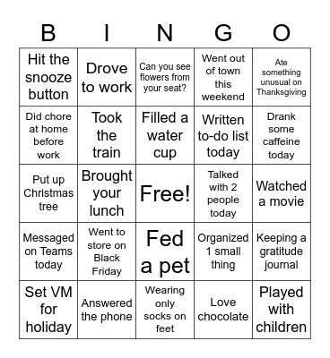WesTech Accounting Meeting Bingo Card