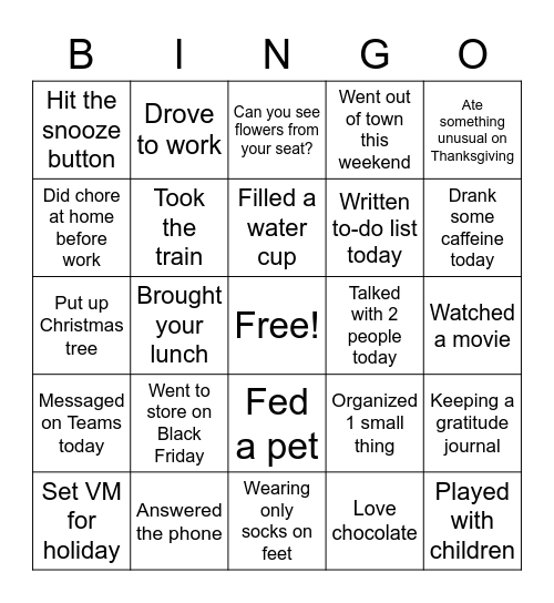 WesTech Accounting Meeting Bingo Card