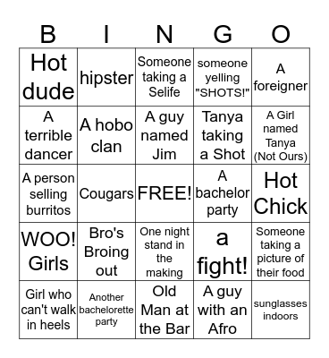 Bachelorette Social BINGO Card