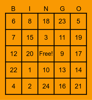 GRADE 1 THANKSGIVING BINGO Card