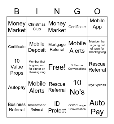 Thanksgiving Bingo Card