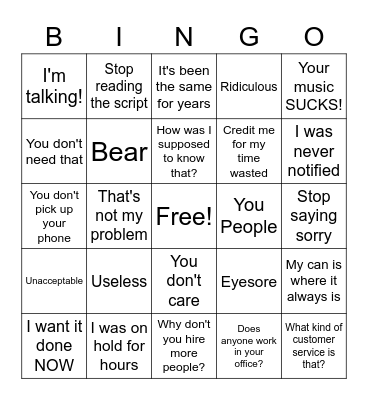 SCS Bingo Card