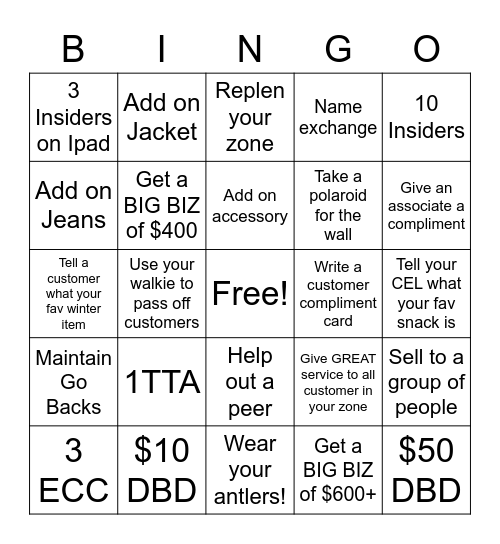 Black FriYAY Bingo Card