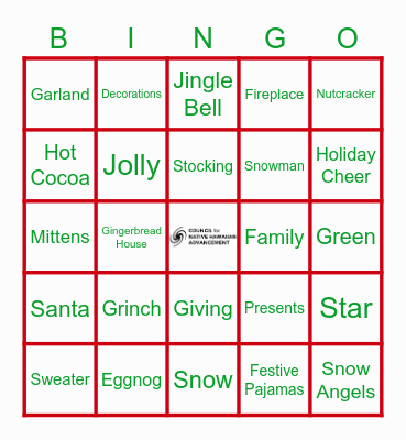 Holiday Bingo Card