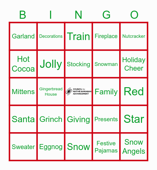 Holiday Bingo Card