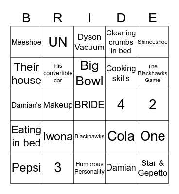 Iwona & Damian Fidowski Bingo Card