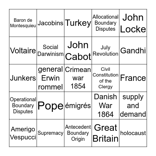 Bingo Card